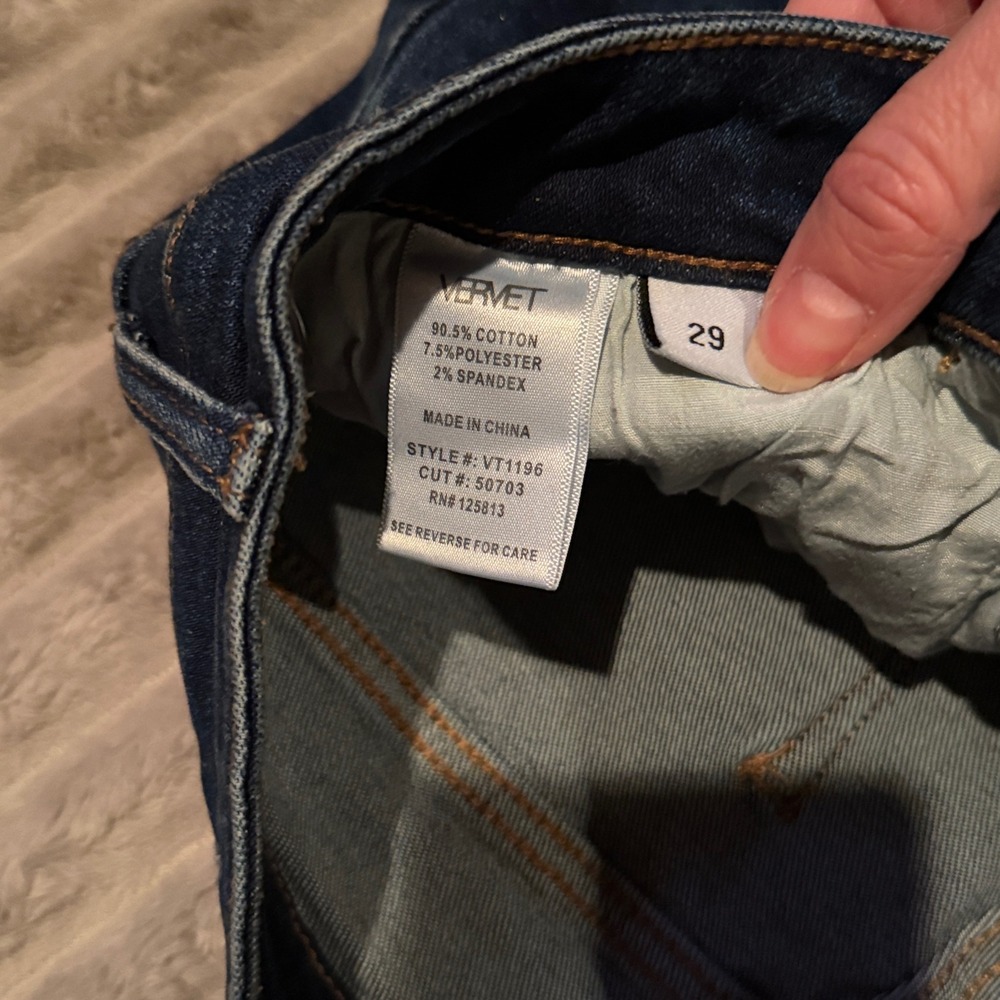 Vervet Los Angeles High Rise Distressed Skinny Jeans Dark Wash VT1196 Size 29 - Picture 4 of 8